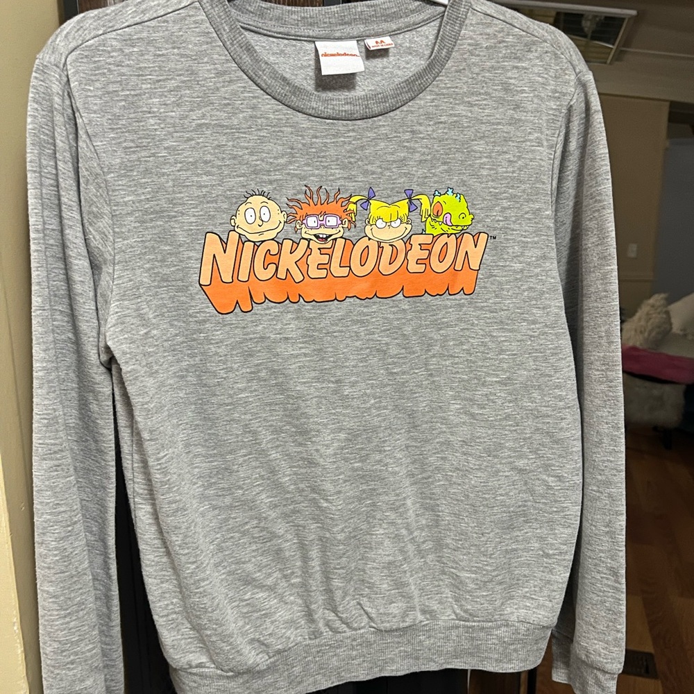 Nickelodeon Rugrats Gray M Crew Neck Sweatshirt